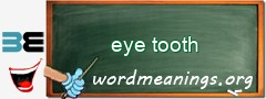 WordMeaning blackboard for eye tooth